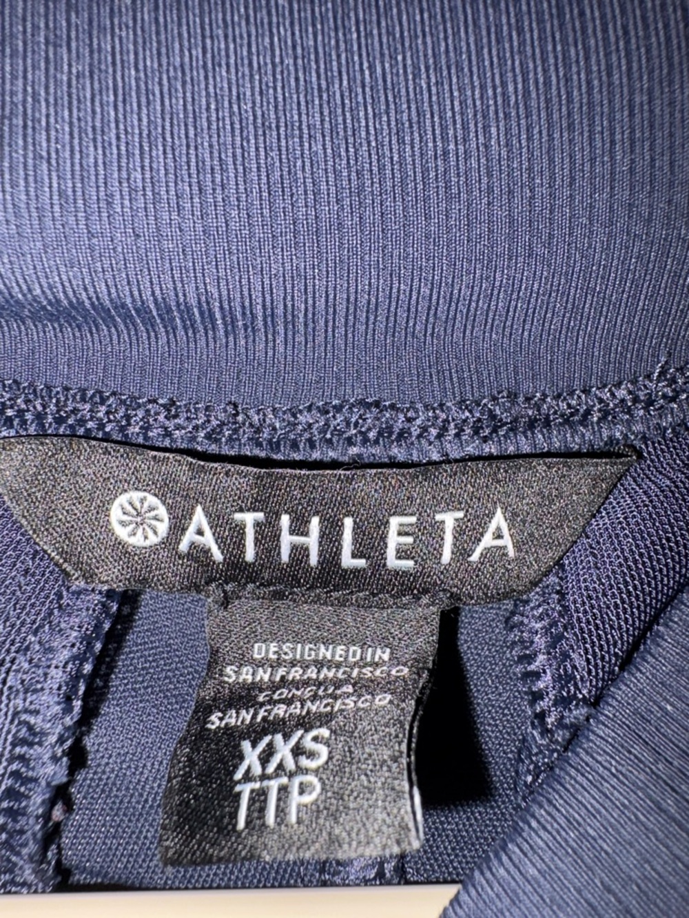 Athleta Navy Ribbed Performance Tank Top - Picture 3 of 3